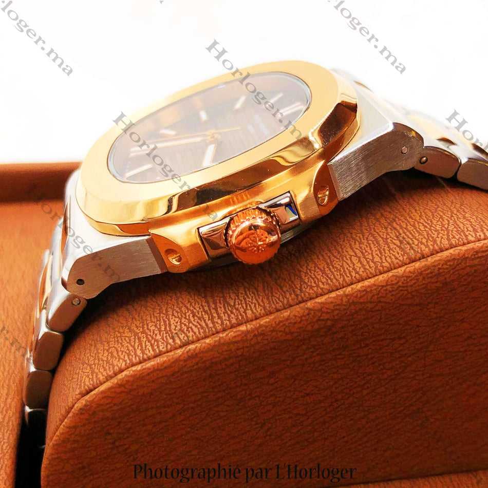 Patek Philippe A384EAP Or rose Cadran argent marron