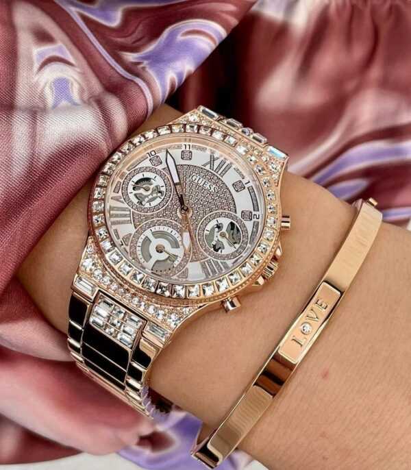 Guess Moonlight Montre multifonction à strass