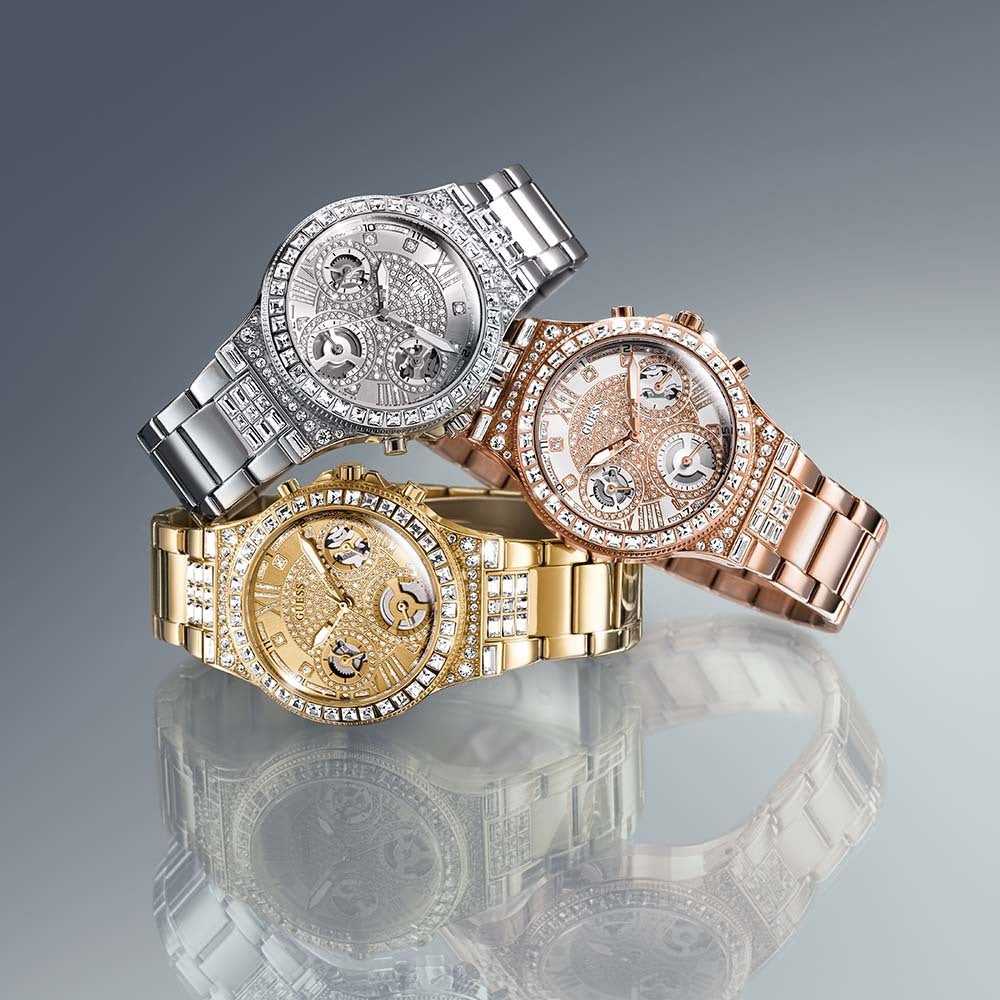 Guess Moonlight Montre multifonction à strass