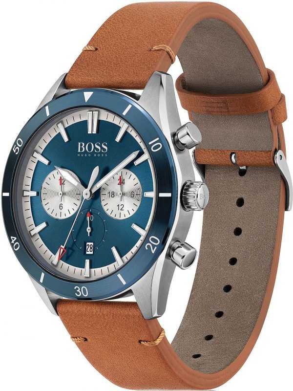 Hugo Boss Santiago pour homme en cuir tabac