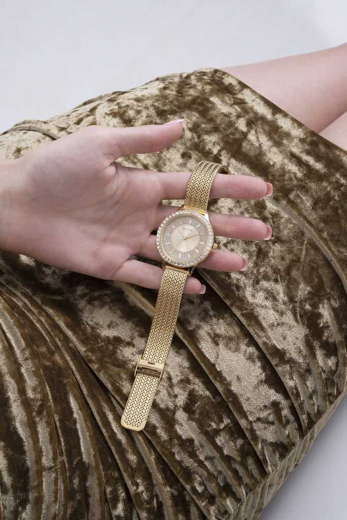 Guess Soirée Montre Femme Acier Doré Milanais