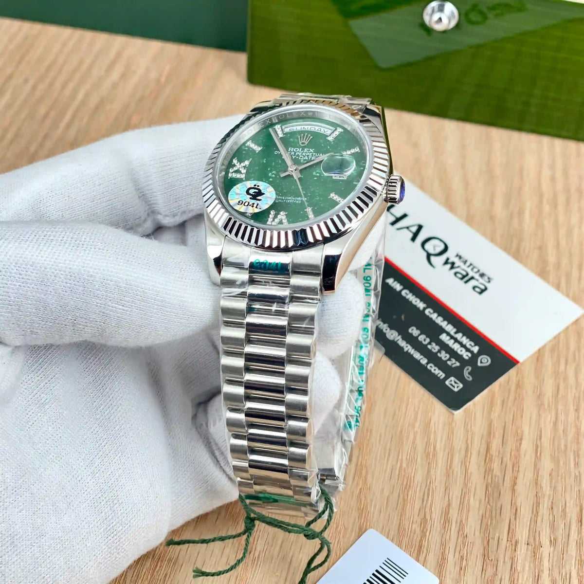 Day-date Argenté Vert 2024