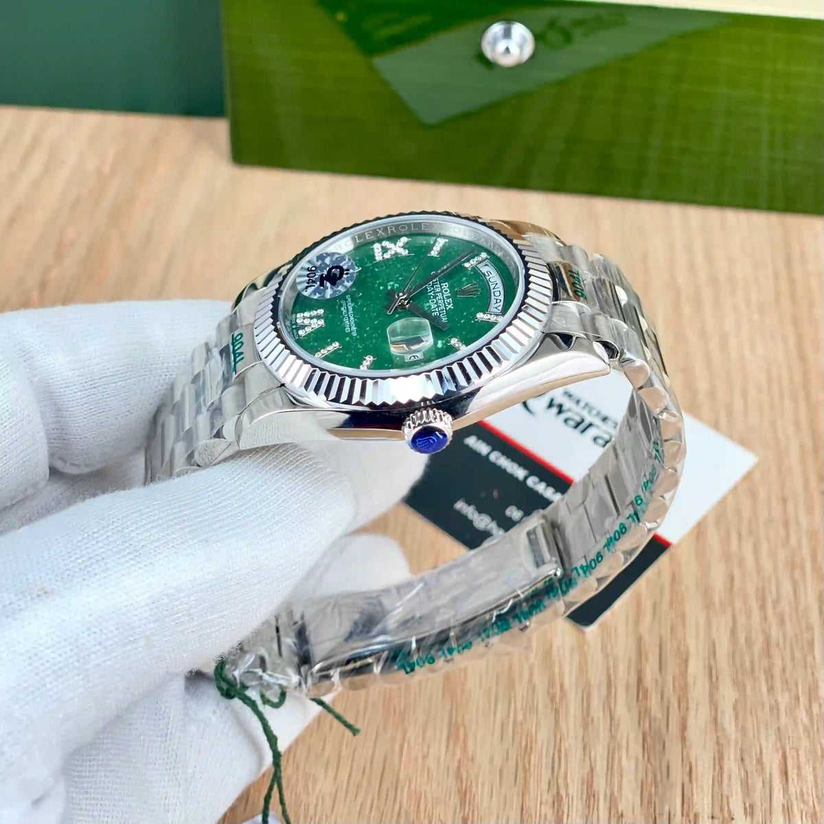 Day-date Argenté Vert 2024