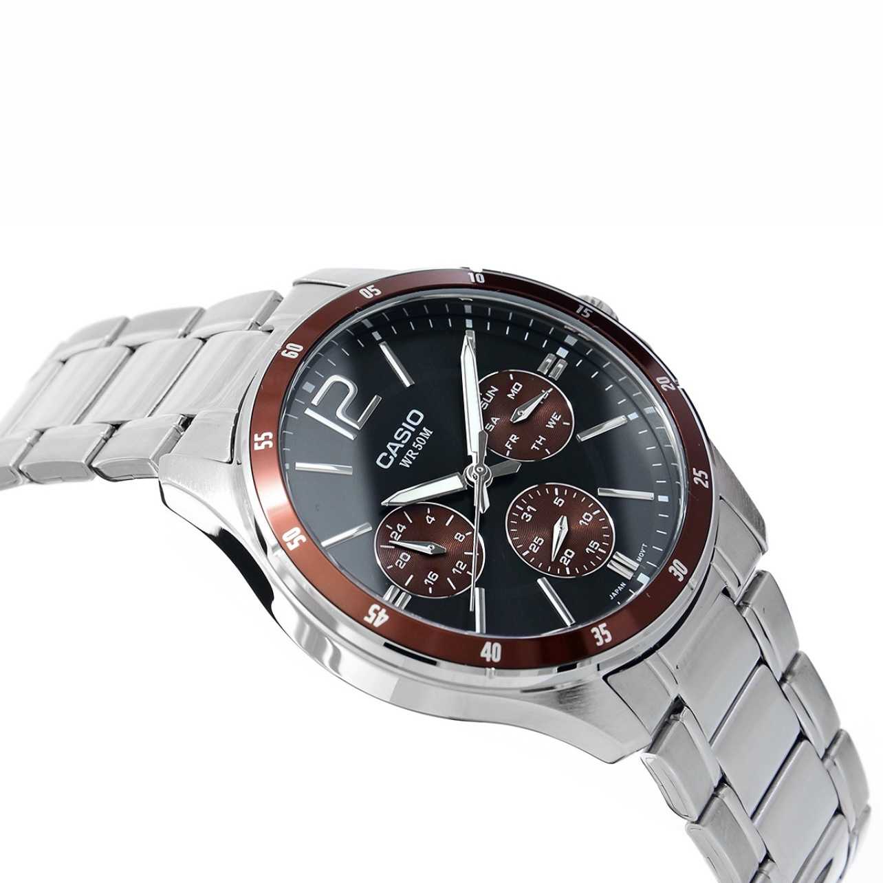 Montre C@SIO pour homme - Bracelet en acier inoxydable gris