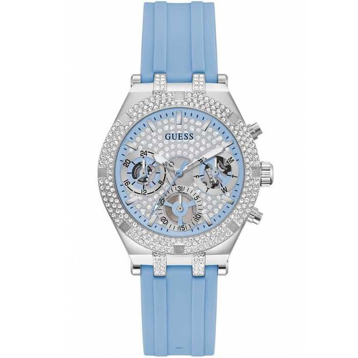 Guess 
heiress blue silicone strap women's watch gw0407l1