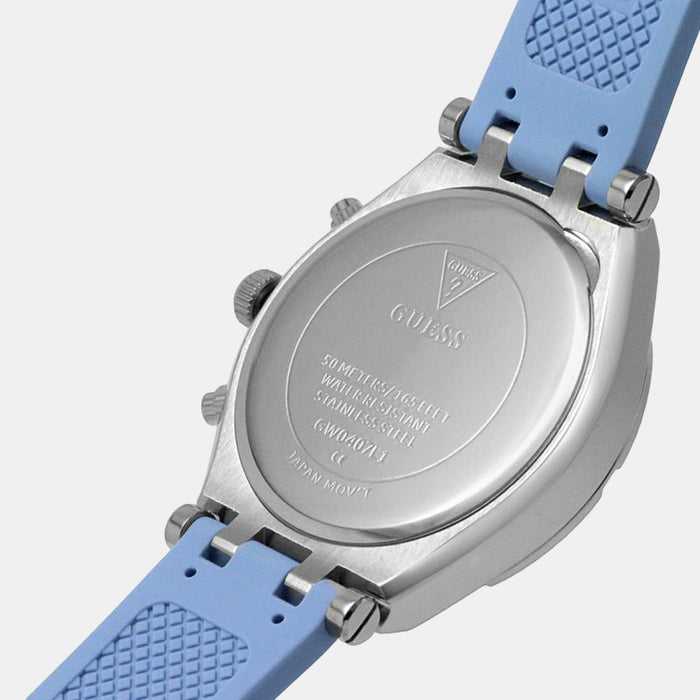 Guess 
heiress blue silicone strap women's watch gw0407l1