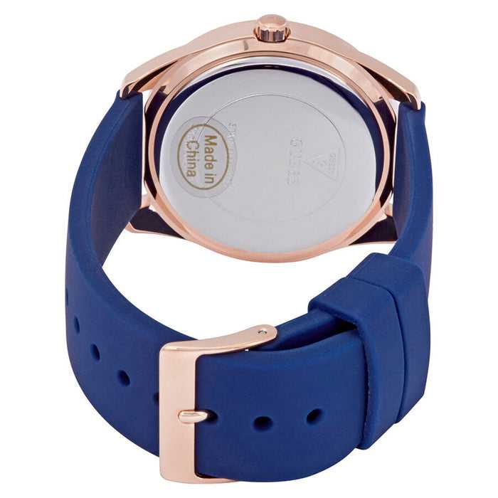 Guess 
g-twist silver dial blue silicone ladies watch w0911l6