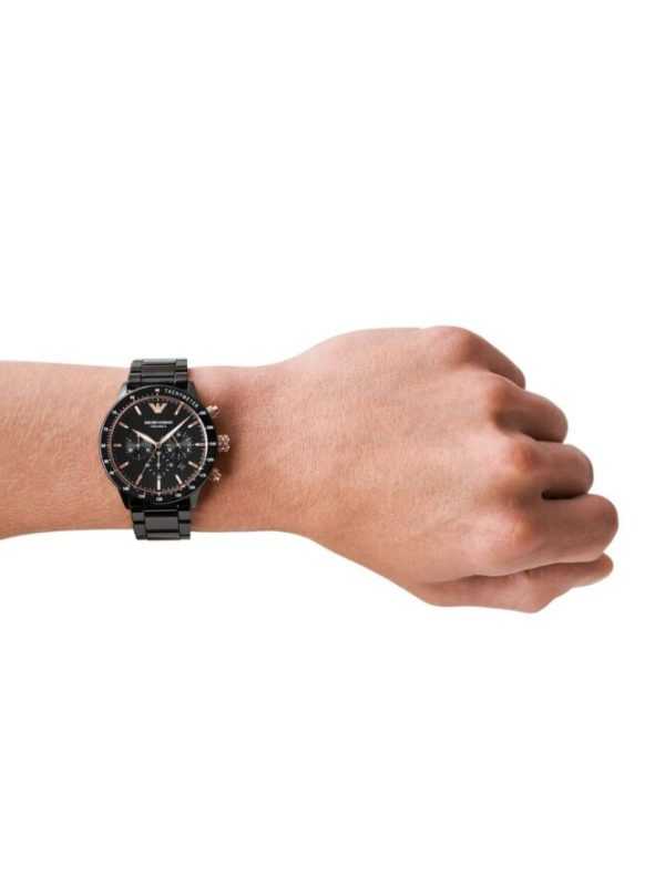 Montre chronographe Emporio Armani Ceramica noire pour homme