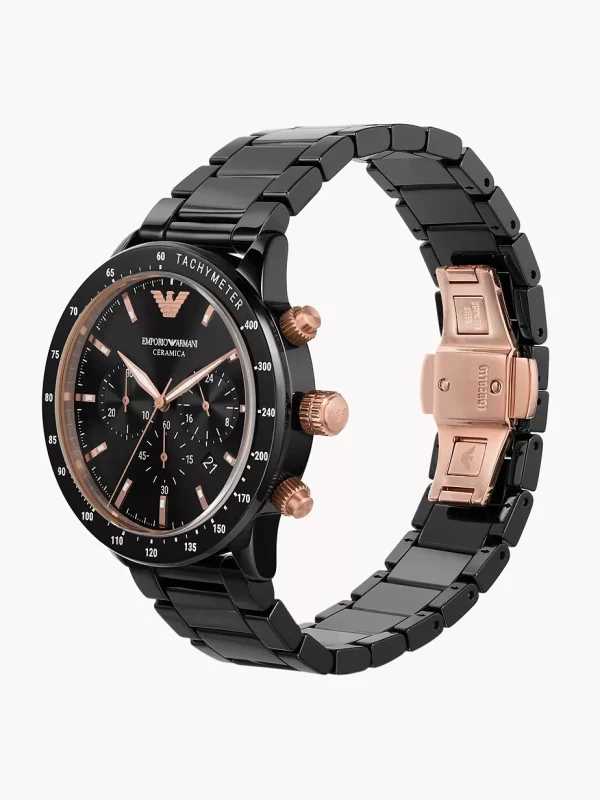 Montre chronographe Emporio Armani Ceramica noire pour homme