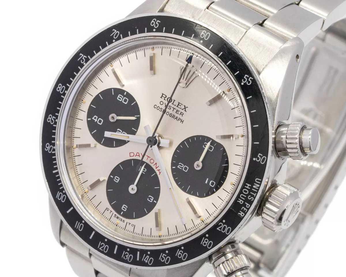 Montre RLX Daytona 6263 vintage à remontage manuel grande taille en acier inoxydable, cadran rouge