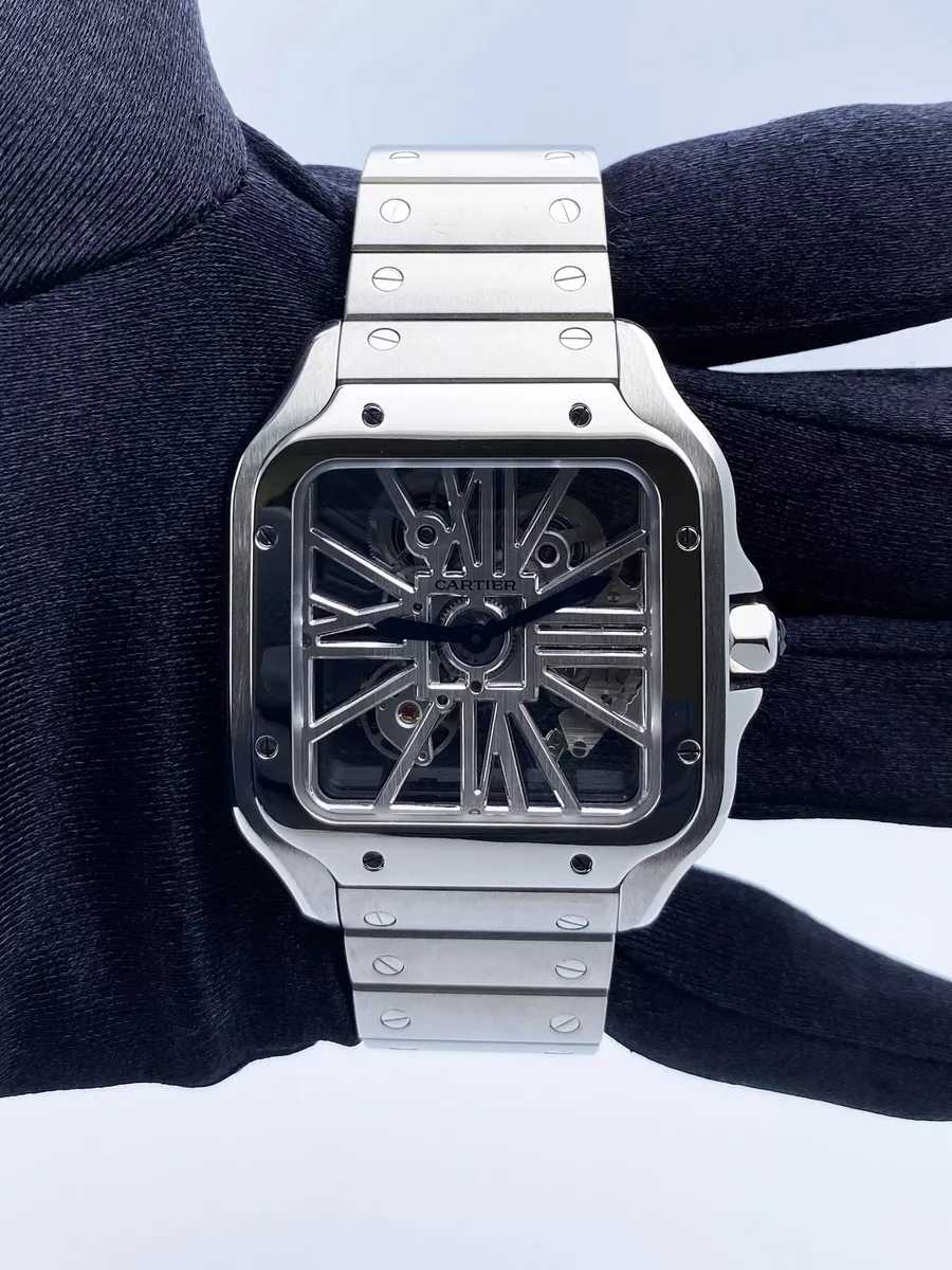 Montre homme Cartier Santos squelette WHSA0015 et papiers