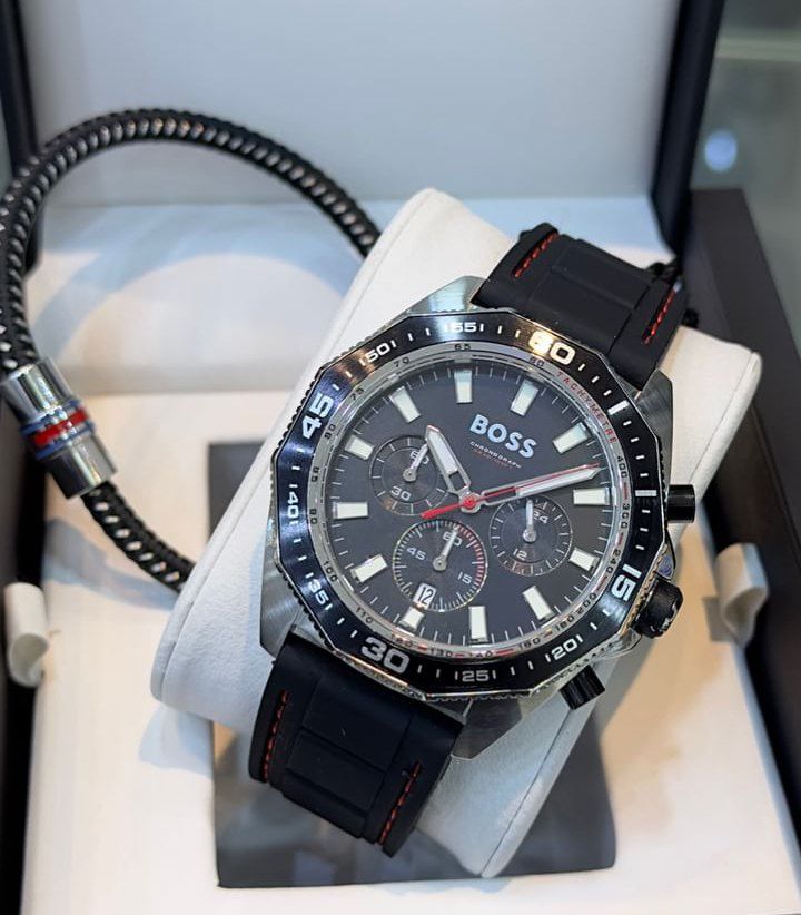Montre chronographe Hugo Boss Energy à cadran noir