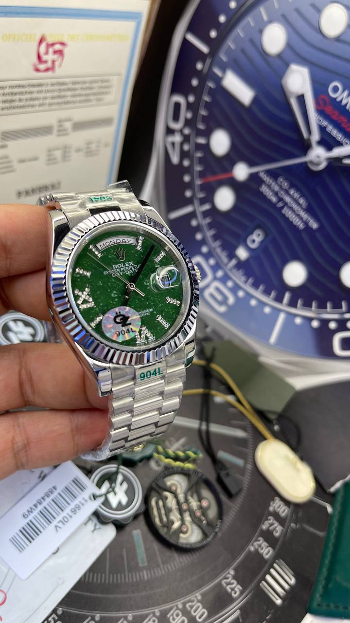 Day-date Argenté Vert 2024