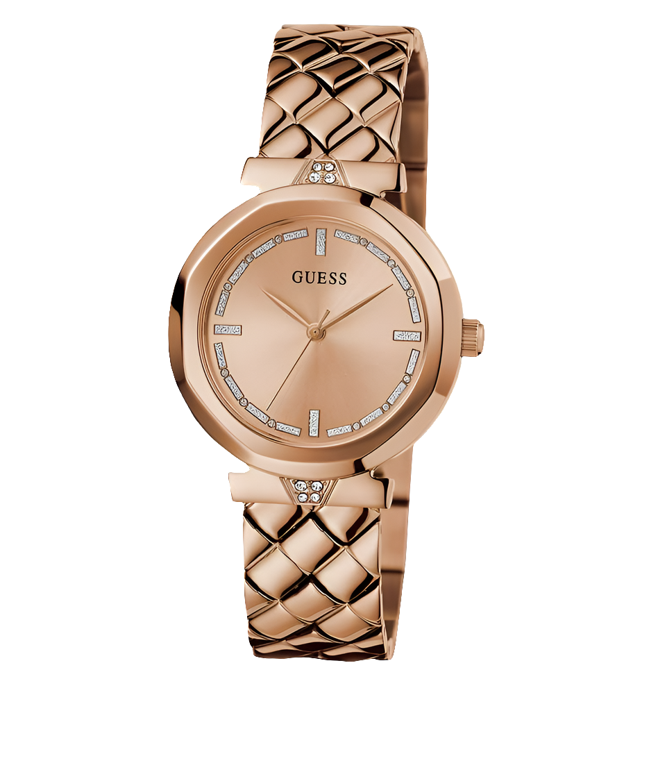 GUESS Ladies Rose Gold Tone Analog Watch