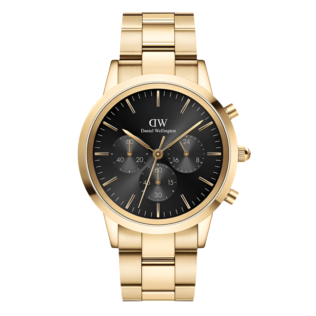Daniel Wellington Montre chronographe Iconic Link Onyx pour homme
