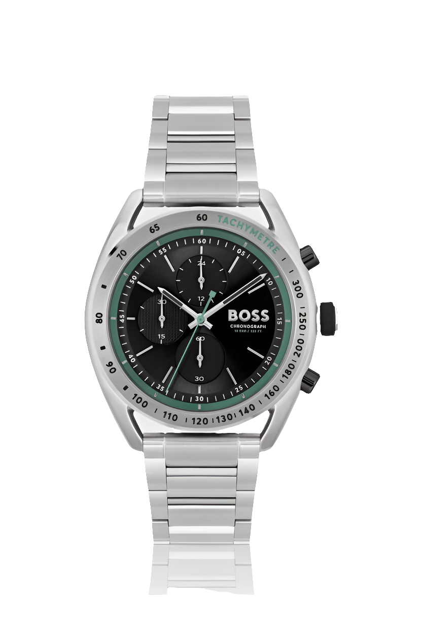 Bôss Chronograph watch with sub-dials and link bracelet