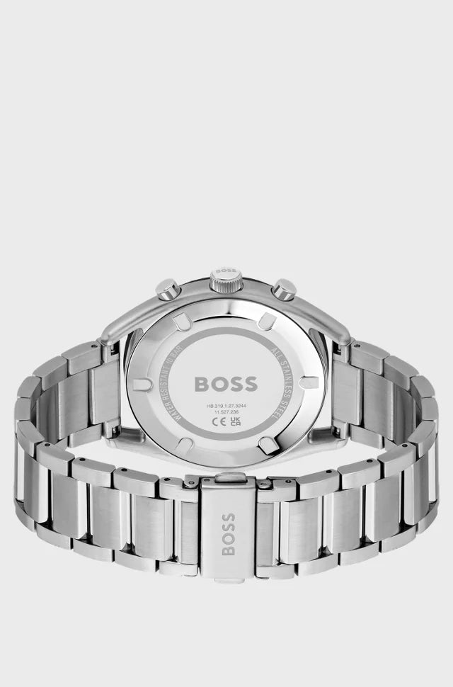 Boss Chronograph Watch with Blue Dial and Link Bracelet