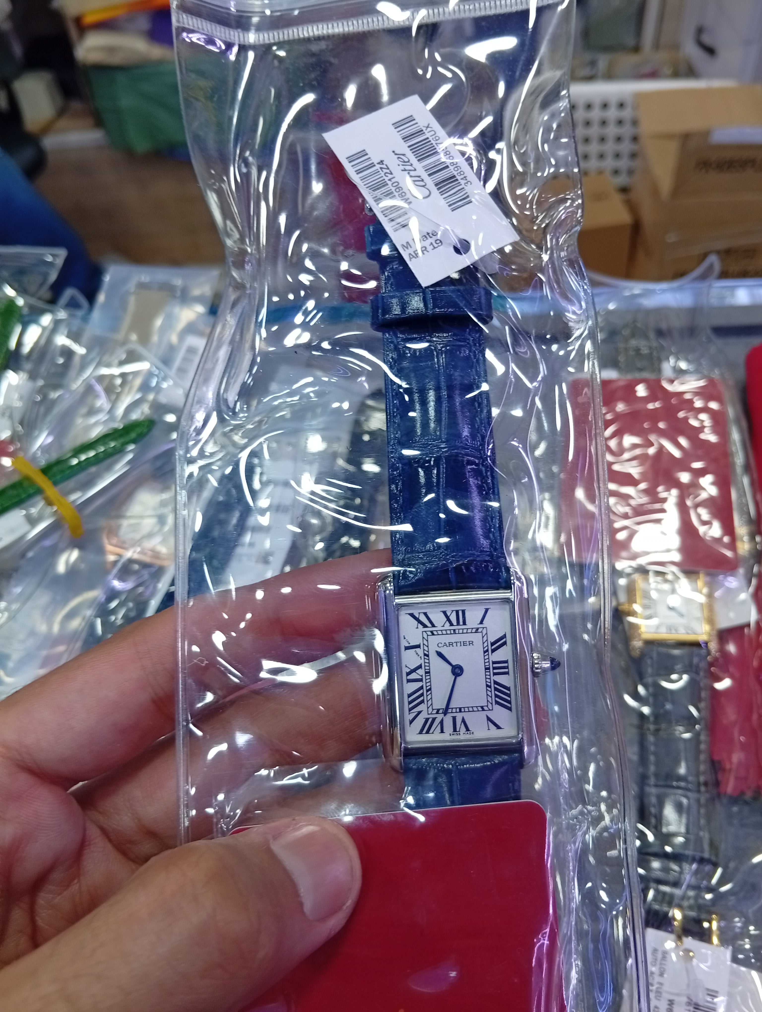 Cartier Tank Must – Argent ceinture bleue