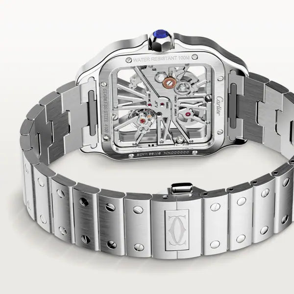 Montre homme Cartier Santos squelette WHSA0015 et papiers