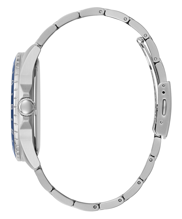 Montre GUESS pour homme avec affichage jour/date, ton argent