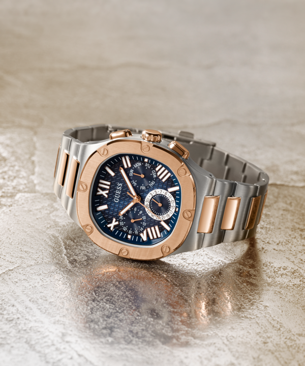 Montre multifonction GÛESS pour homme, couleur canon de fusil