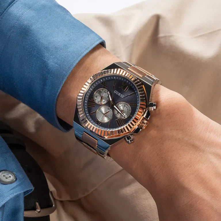 Guess Montre multifonction bicolore et marine