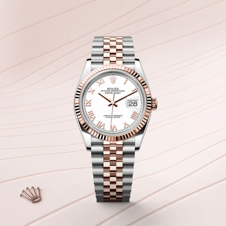 Montre Rolex Datejust 
Oyster, 36 mm, acier Oystersteel et or Everose