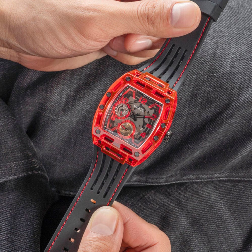 Montre chronographe Guess rouge