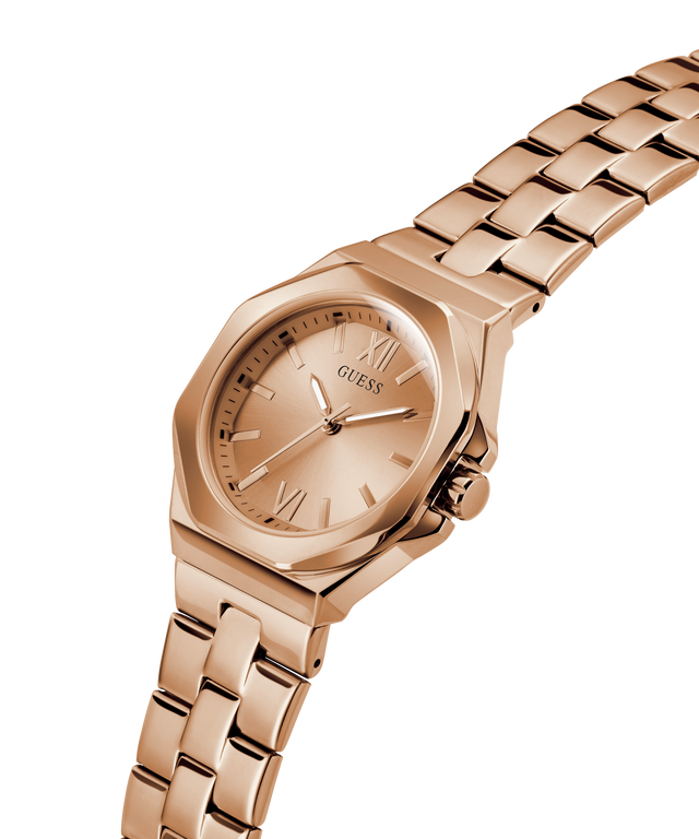 Montre analogique GUESS pour femme en acier doré rose