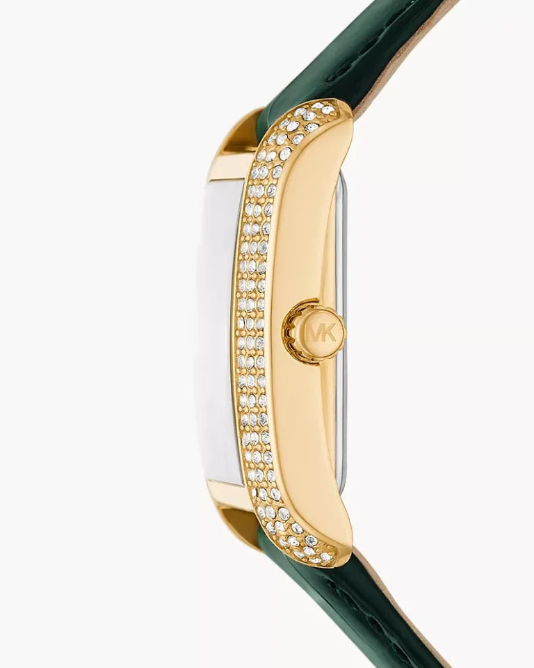 Michael Kors Women's Emery Three-Hand Crocodile-Embossed Leather Watch, Green, MK4697