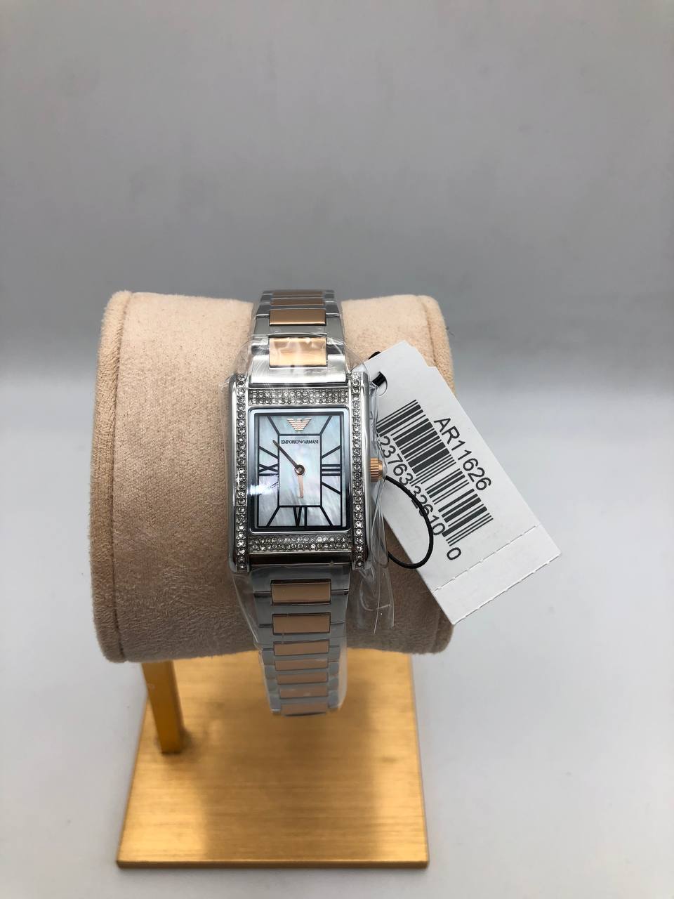 Montre Femme Emporio Armani en Acier Inoxydable et Cristaux Rose Doré, 32 mm