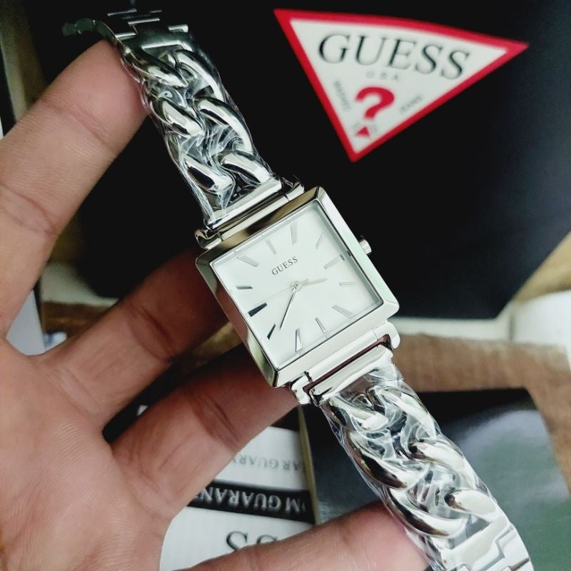 Women's Guess Vanity Watch with Silver Dial and Silver-Tone Stainless Steel Bracelet - W1029L1