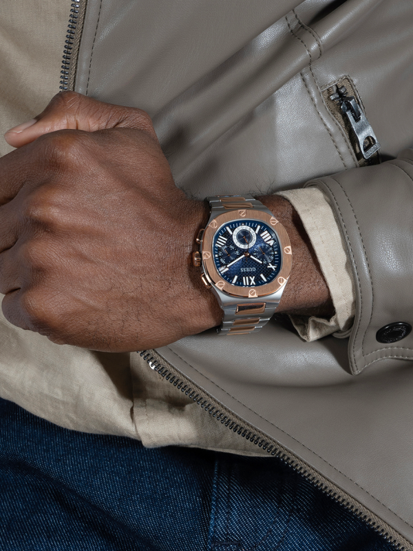 Montre multifonction GÛESS pour homme, couleur canon de fusil