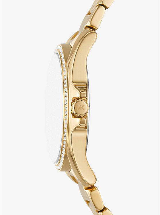 MK Montre Kaycie dorée à pierres pavées