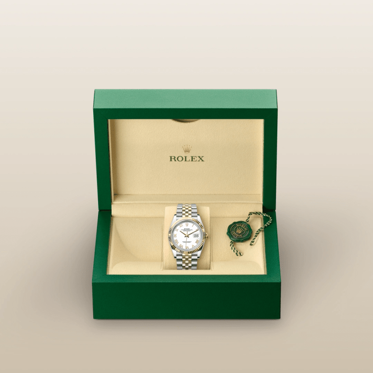 Montre Rolex Datejust 
Oyster, 36 mm, acier Oystersteel et or jaune