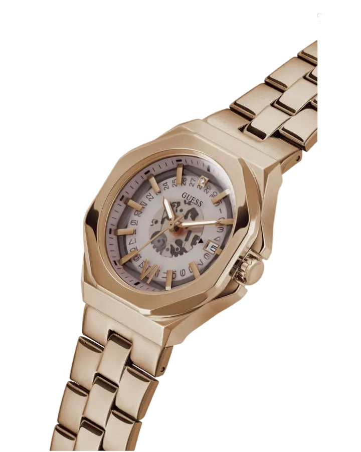 Montre Guess Empress pour femme, cadran rond, or rose, mouvement à quartz