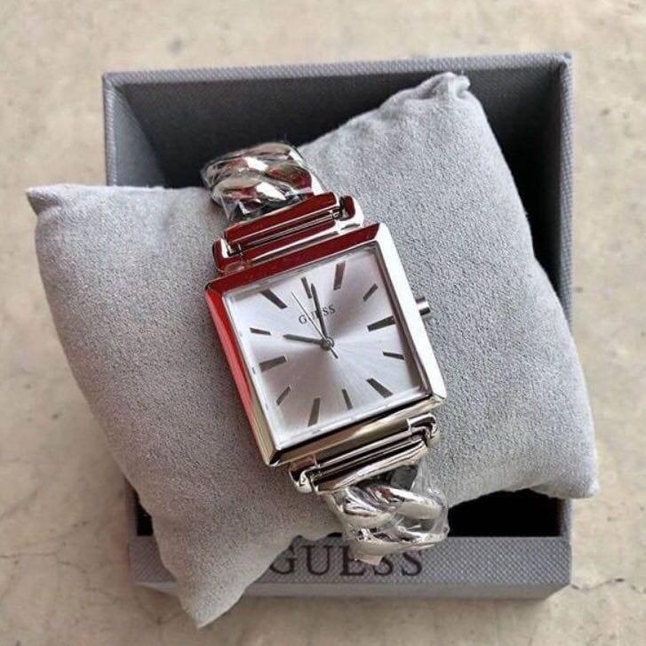 Women's Guess Vanity Watch with Silver Dial and Silver-Tone Stainless Steel Bracelet - W1029L1