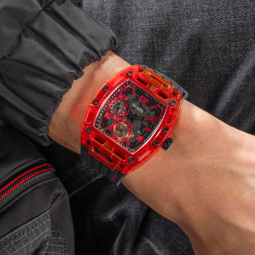 Montre chronographe Guess rouge