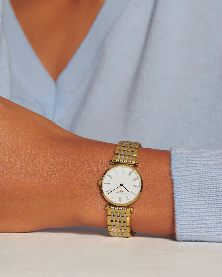 LONGINES La Grande Classique de Longines (24 mm) cadran blanc / bracelet en acier inoxydable bicolore