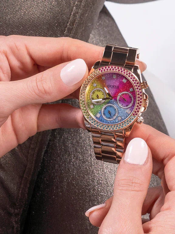 Montre Guess pour femme Sol, ton or rose