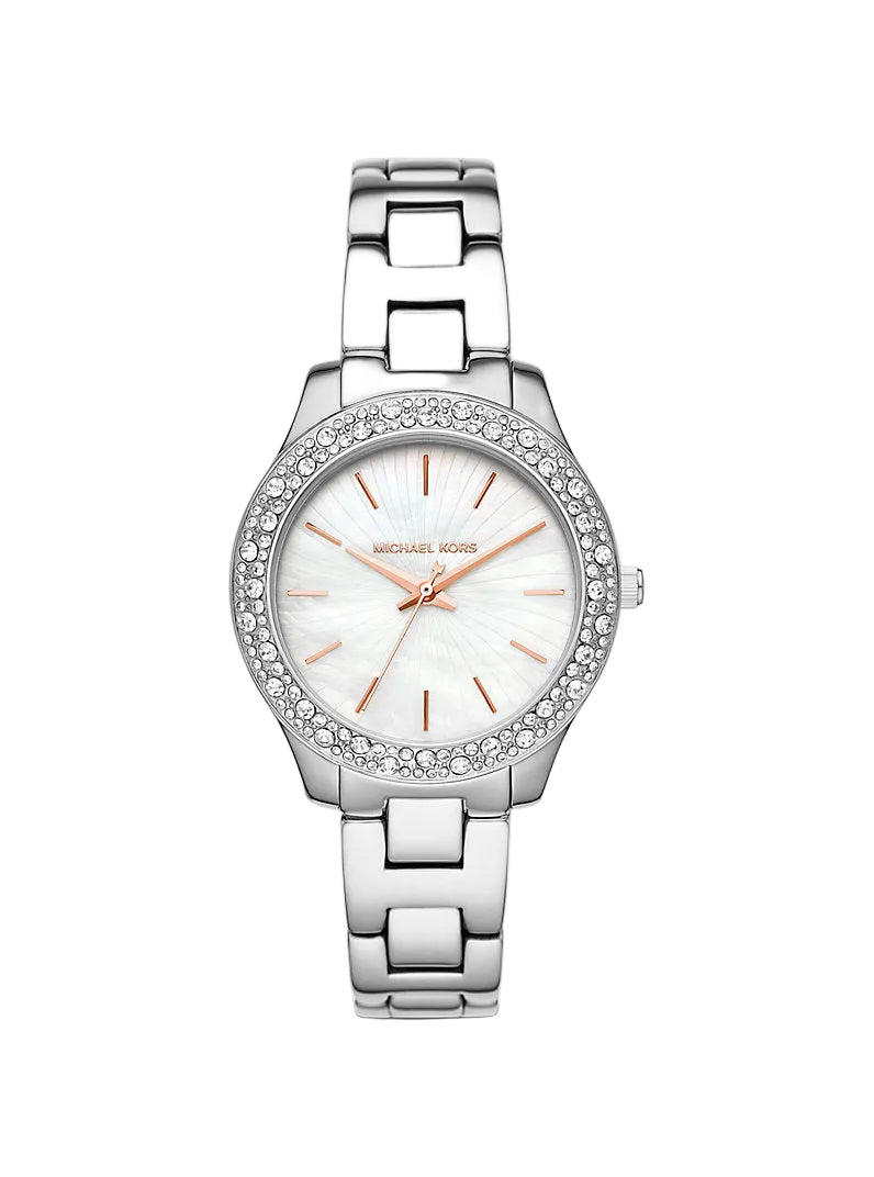 Montre bicolore Liliane MK avec pierres serties