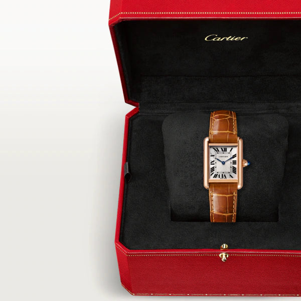 Montre Tank Louis Cartier
Petit modèle, mouvement mécanique à remontage manuel, or rose
