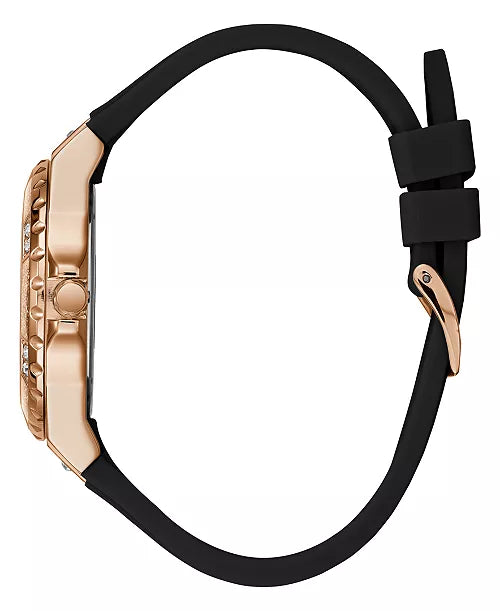 Montre Guess multifonction en silicone noir 39mm