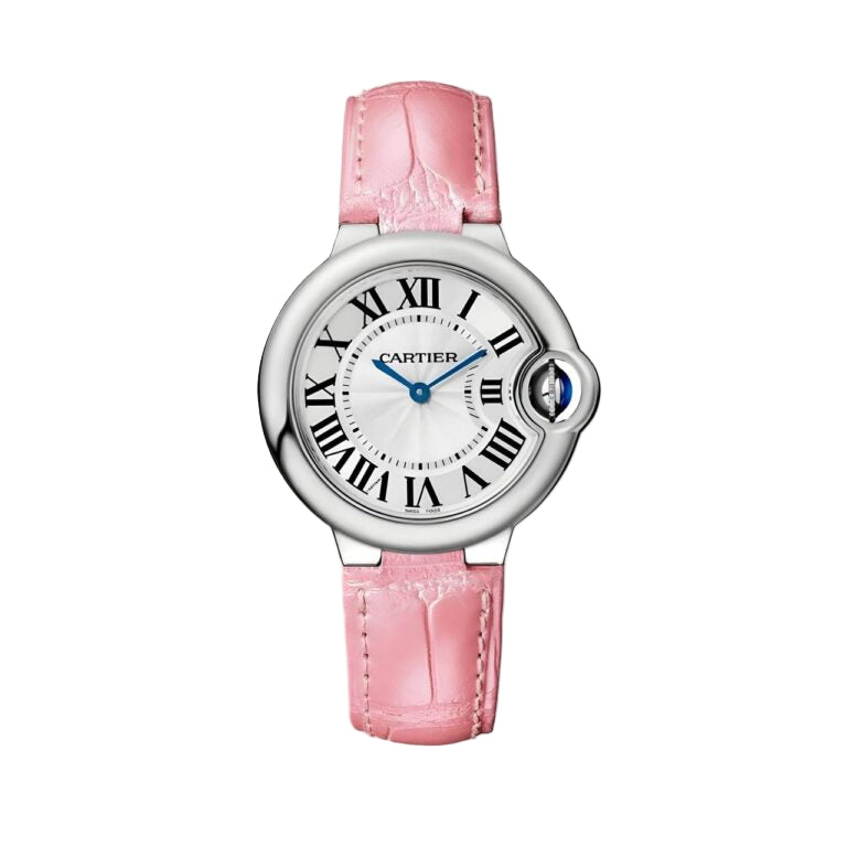 Montre Cartier Ballon Bleu en Cuir Rose pour Femme WSBB0002