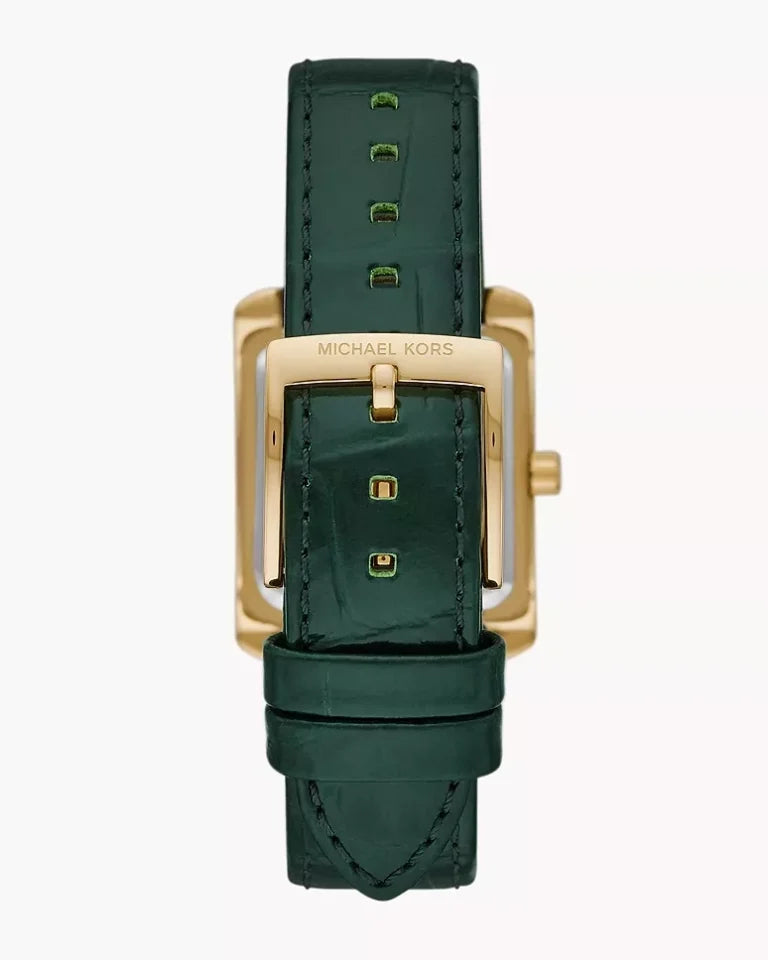 Michael Kors Women's Emery Three-Hand Crocodile-Embossed Leather Watch, Green, MK4697