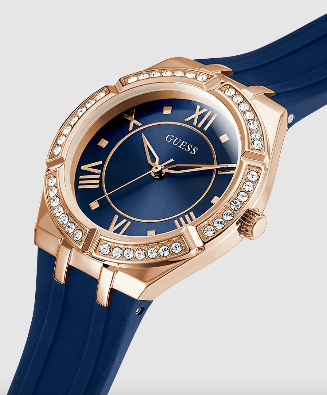 Montre analogique Guess en silicone bleu
