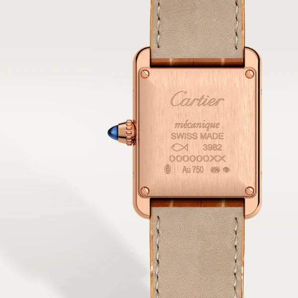 Montre Tank Louis Cartier
Petit modèle, mouvement mécanique à remontage manuel, or rose