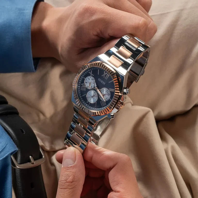 Guess Montre multifonction bicolore et marine