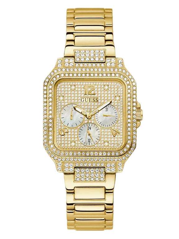 Montre multifonction GUESS pour femmes, ton or