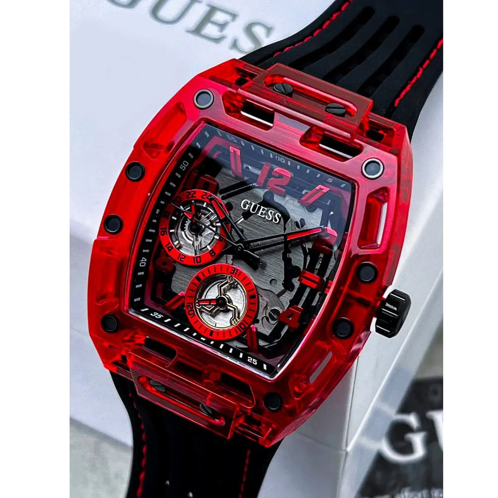 Montre chronographe Guess rouge